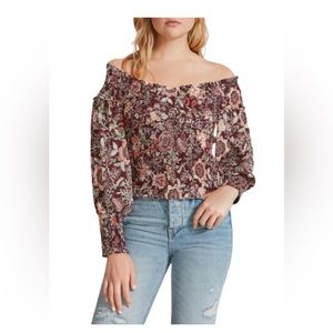 NWT BB Dakota Helena Floral Crop Top long sleeves
